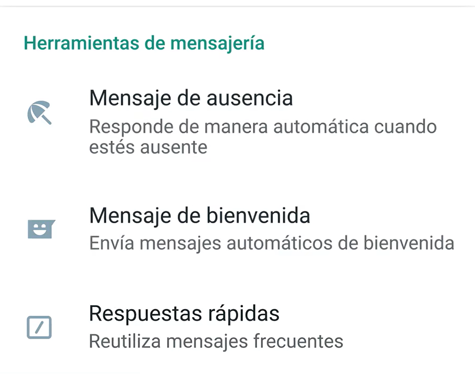 Existen distintos tipos de respuestas automáticas en WhatsApp Existen distintos tipos de respuestas automáticas en WhatsApp
