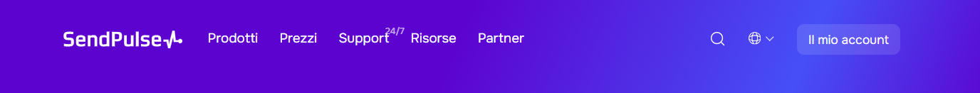 intestazione del sito di SendPulse 