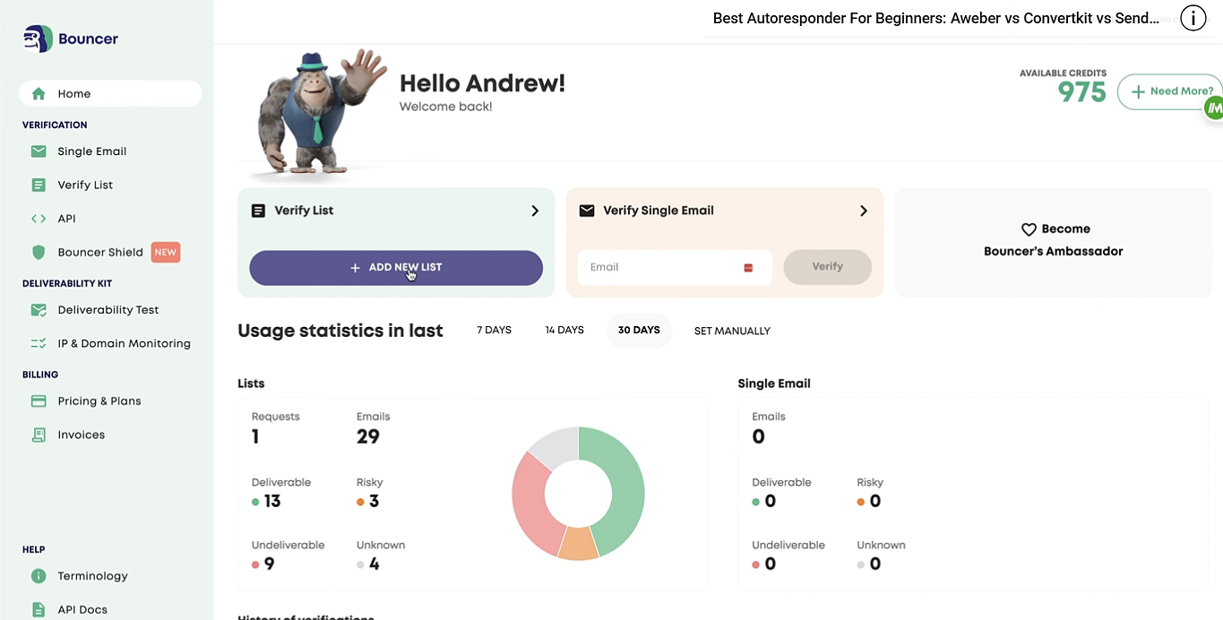 Bouncer es increíble para mantener limpia tu lista de correos Bouncer es increíble para mantener limpia tu lista de correos