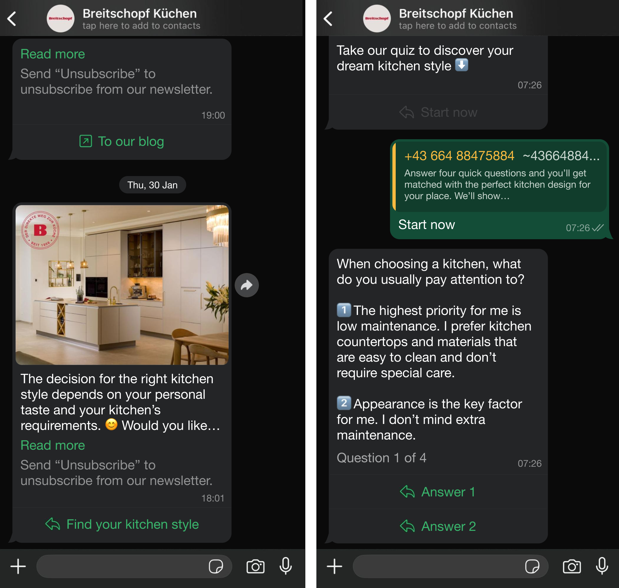 example of WhatsApp newsletter