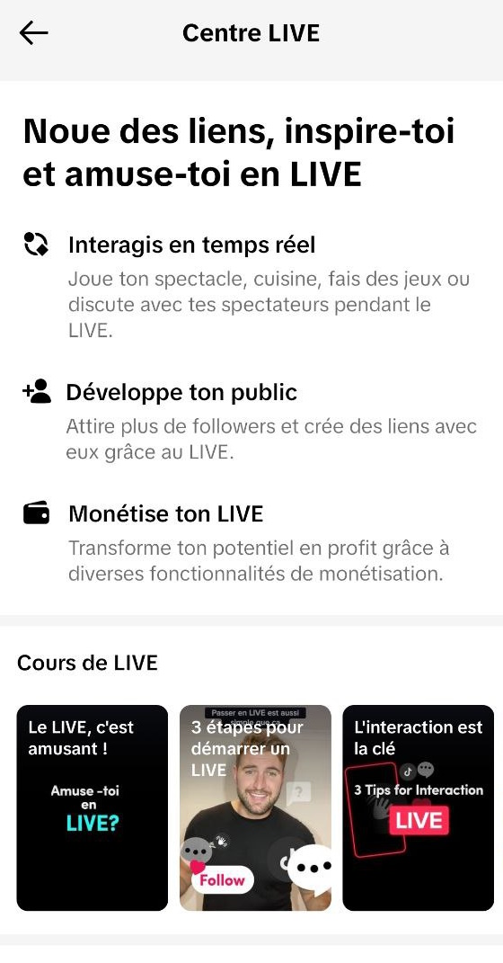 Centre LIVE est l'un des outils pour les comptes professionnels