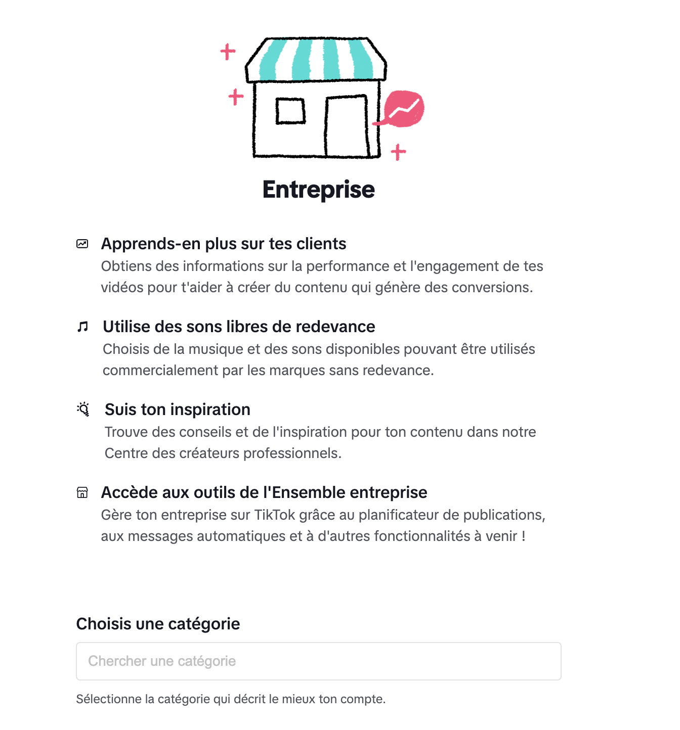 Informations sur le compte professionnel