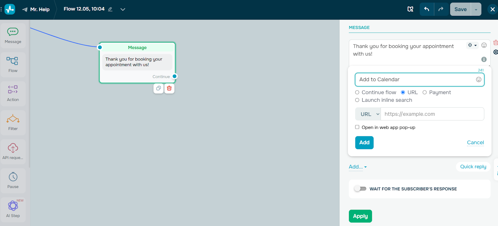 ai agent chatbot sending a calendar event ai agent chatbot sending a calendar event
