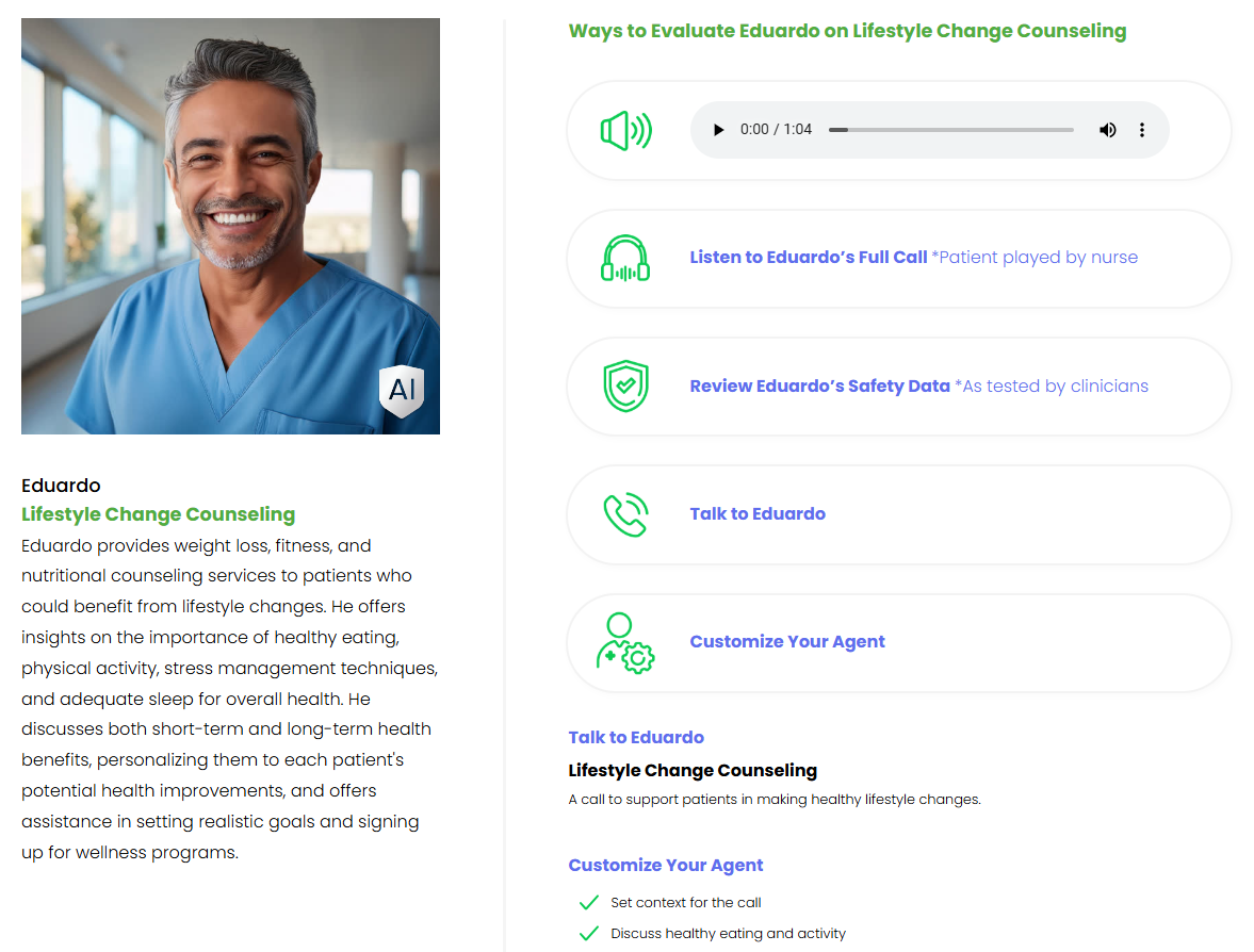 AI agent aimed at providing patients with wellness advice AI agent aimed at providing patients with wellness advice