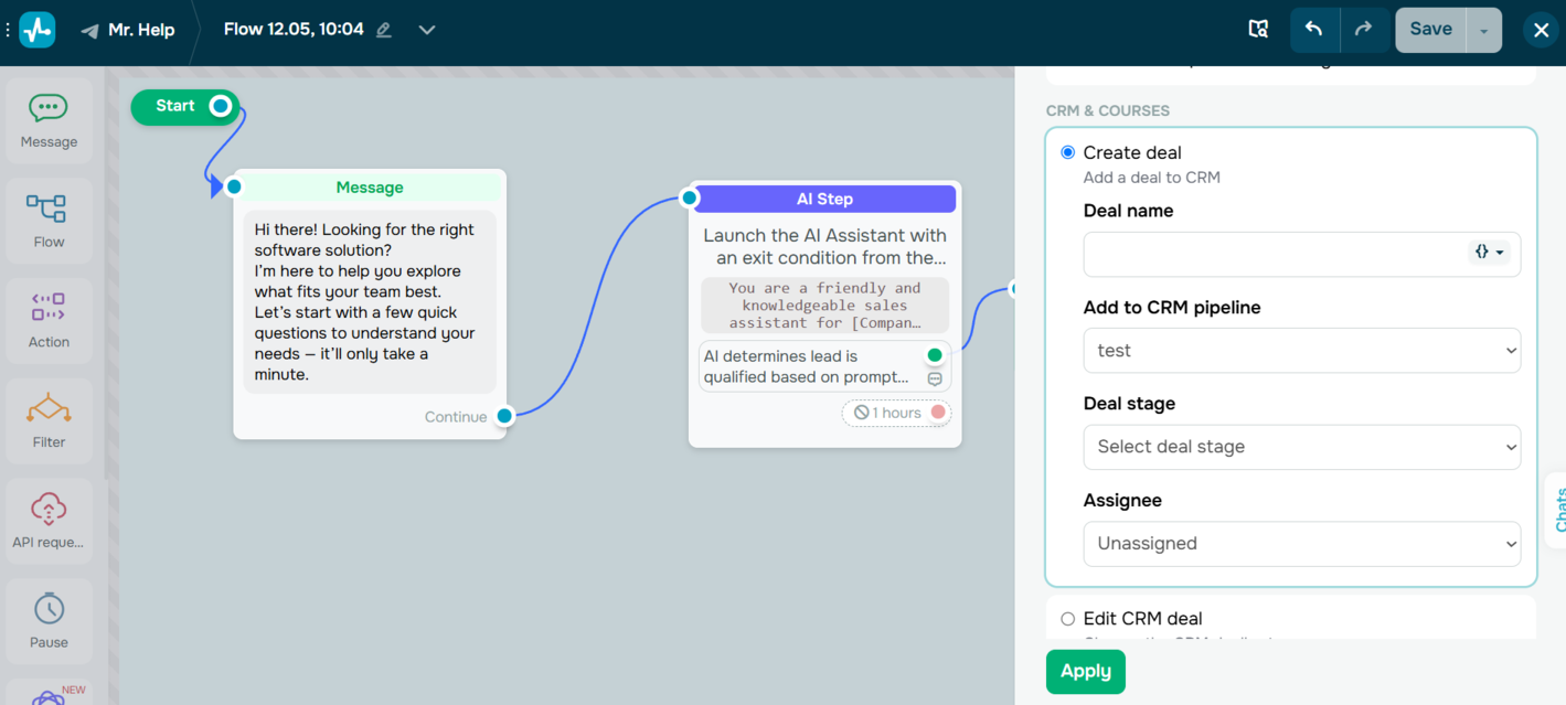 automated deal created from chatbot automated deal created from chatbot