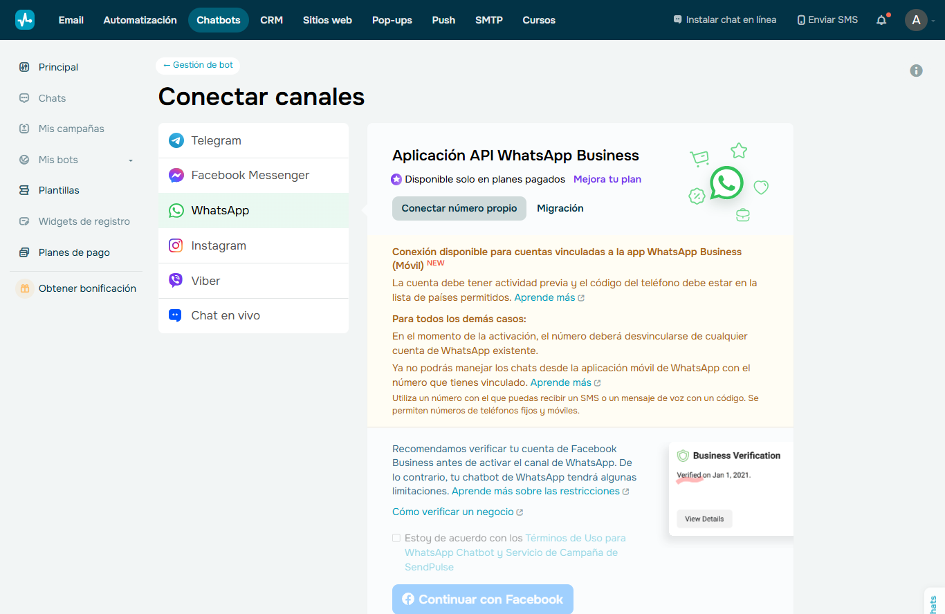 SendPulse hace conectar un chatbot en WhatsApp muy intuitivo y sencillo SendPulse hace conectar un chatbot en WhatsApp muy intuitivo y sencillo