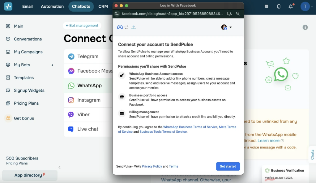 Es importante contar con los permisos de Meta para usar los chatbots en tus cuentas Es importante contar con los permisos de Meta para usar los chatbots en tus cuentas