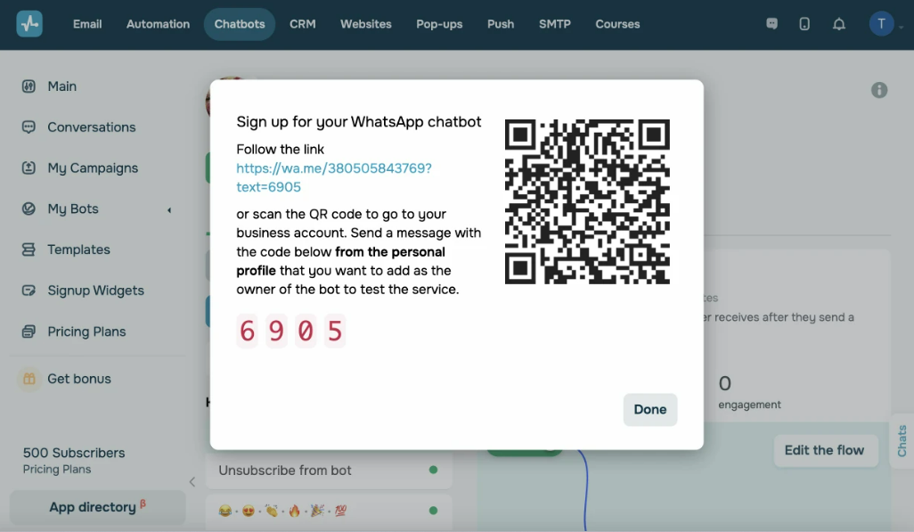 Al conectar tu chatbot en WhatsApp es importante registrarte como propietario Al conectar tu chatbot en WhatsApp es importante registrarte como propietario
