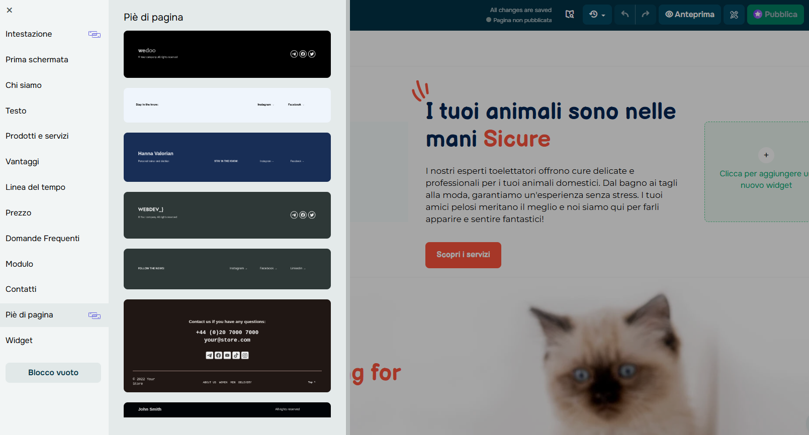 libreria di blocchi per il footer libreria di blocchi per il footer