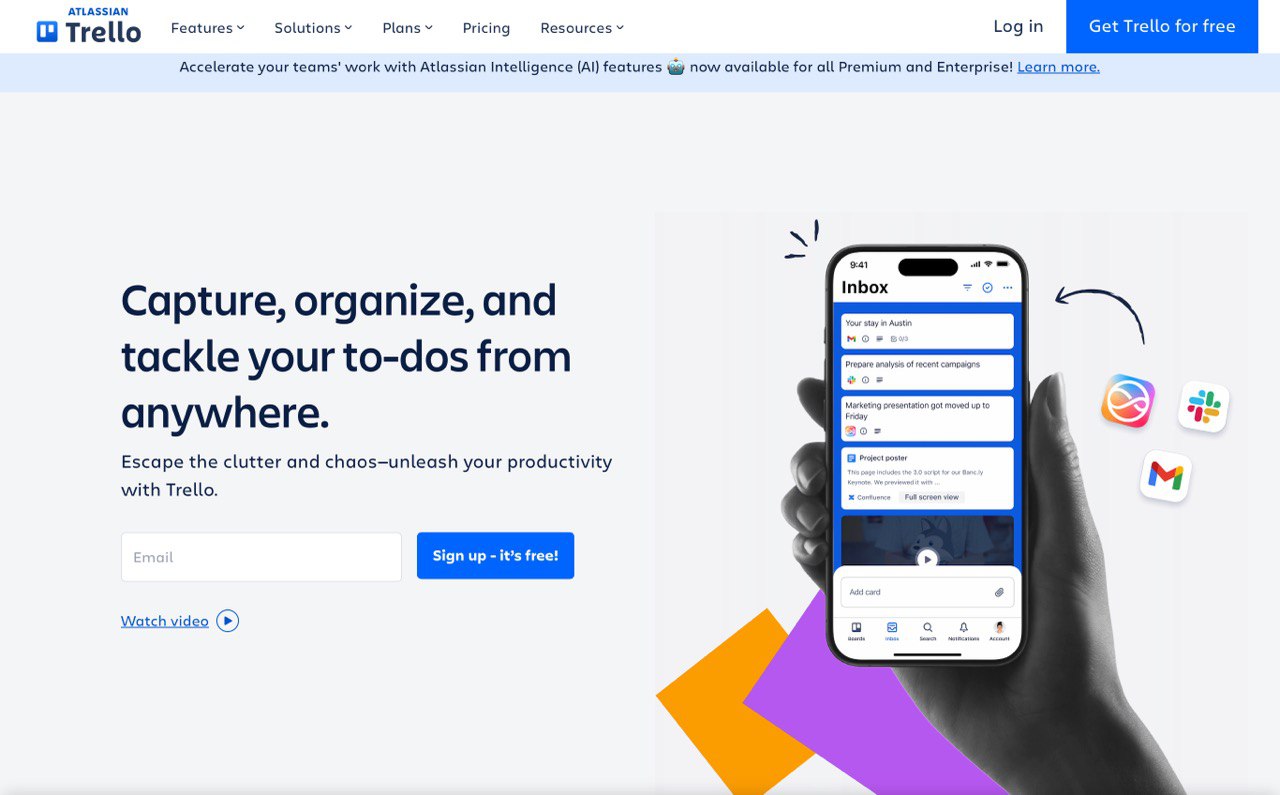 Главная страница Trello Главная страница Trello