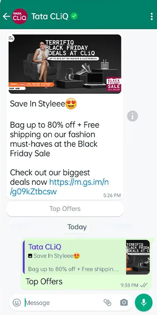 Tata CLiQ custom-fit notification Tata CLiQ custom-fit notification