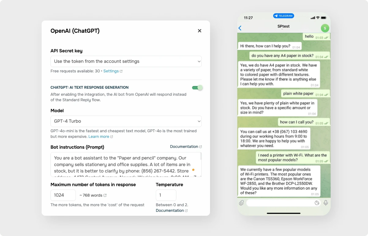 AI customer support chatbot in SendPulse AI customer support chatbot in SendPulse