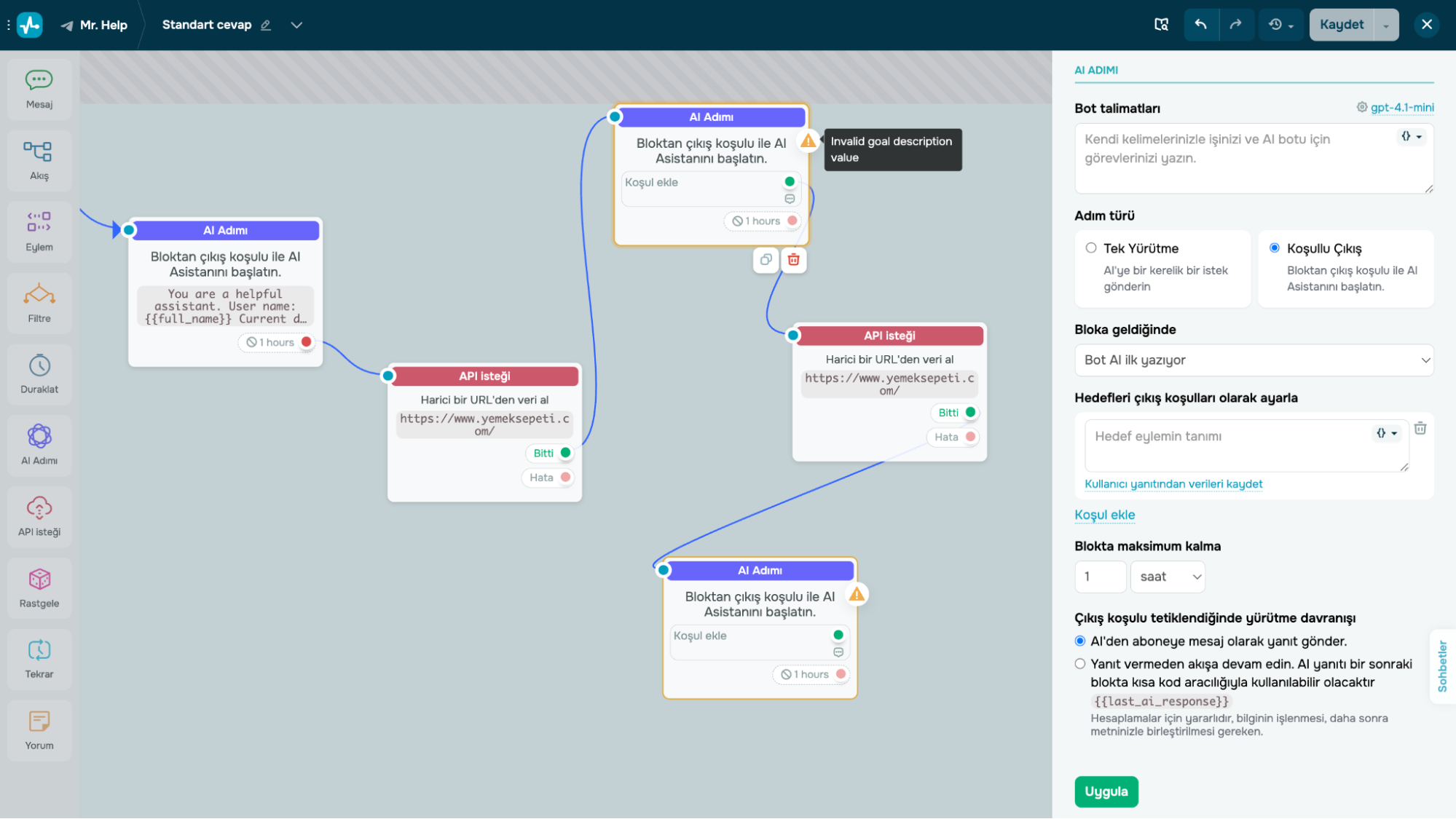  “AI Adımı” öğesi