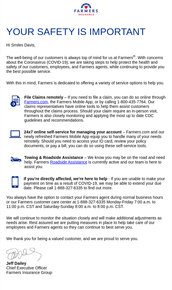 insurance email example insurance email example