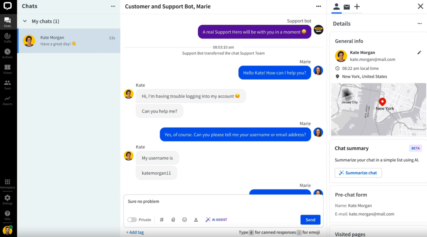 LiveChat bot for customer support LiveChat bot for customer support