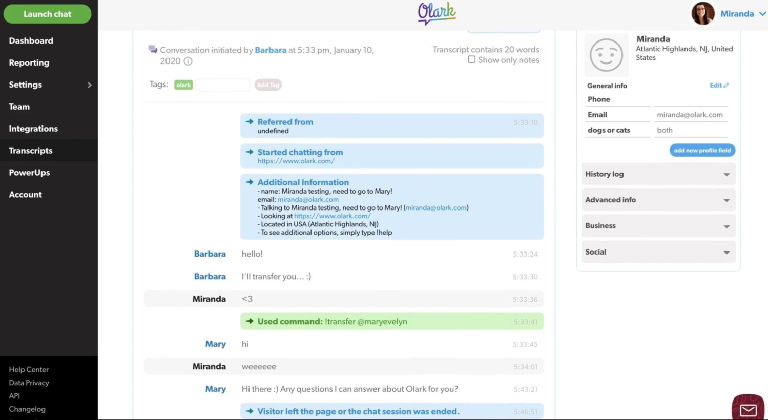 searchable chat transcripts searchable chat transcripts