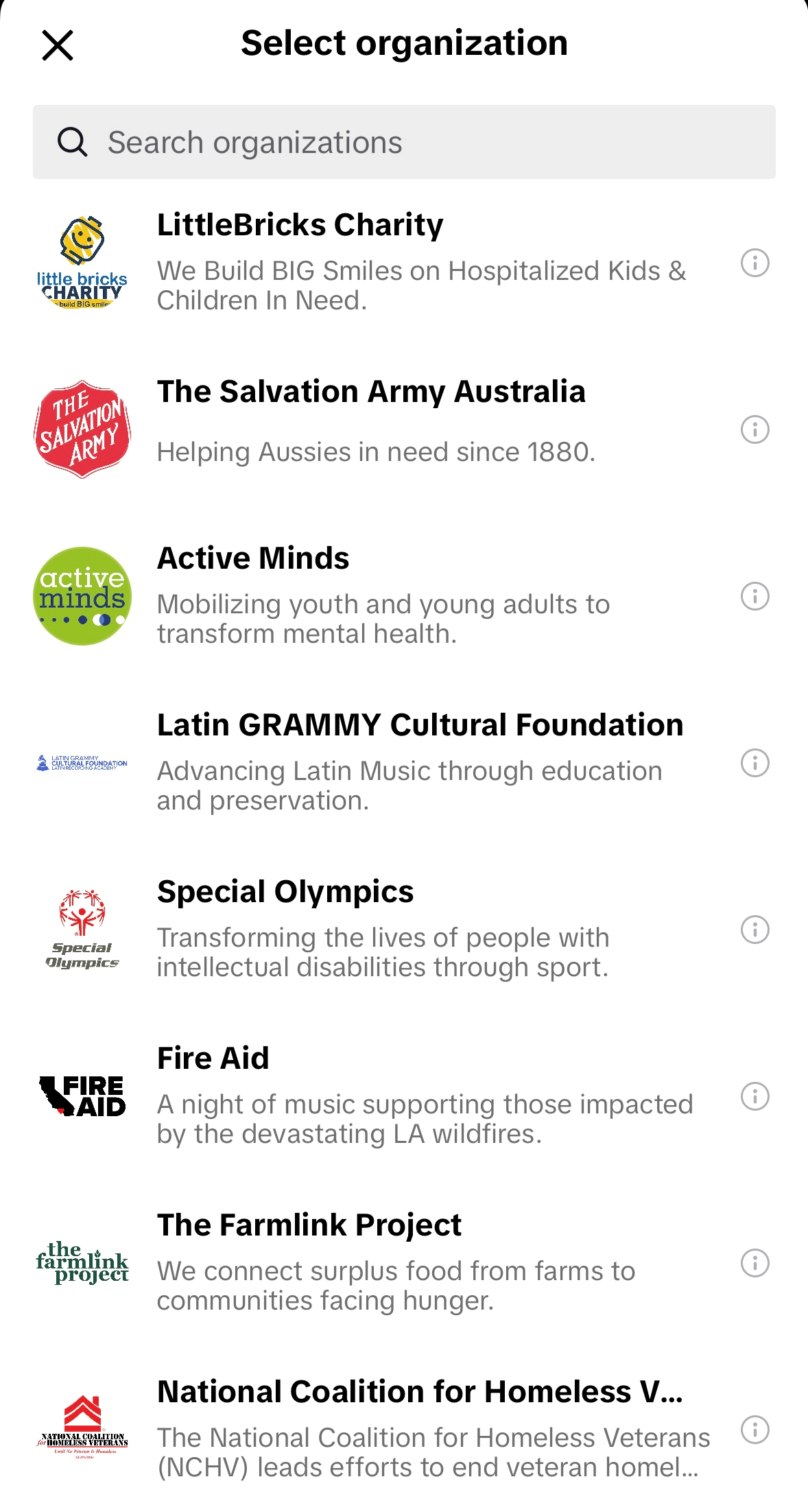 fundraiser options for a TikTok profile fundraiser options for a TikTok profile