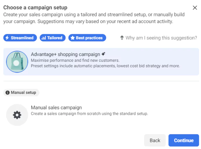При настройке рекламной кампании можно активировать Shopping Campaign Advantage+ При настройке рекламной кампании можно активировать Shopping Campaign Advantage+
