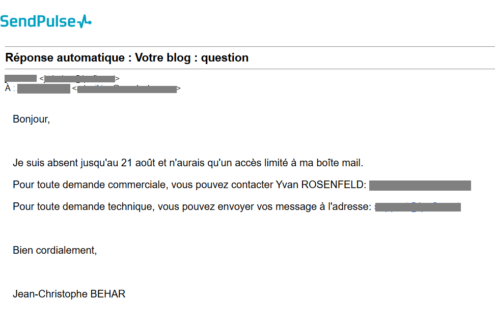 Exemple d’un mail d’absence long durée.