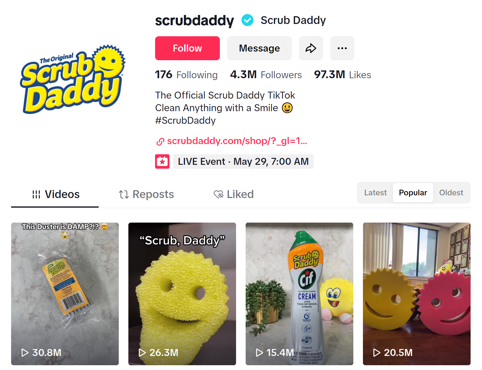 Scrub Daddy tiktok for business account Scrub Daddy tiktok for business account