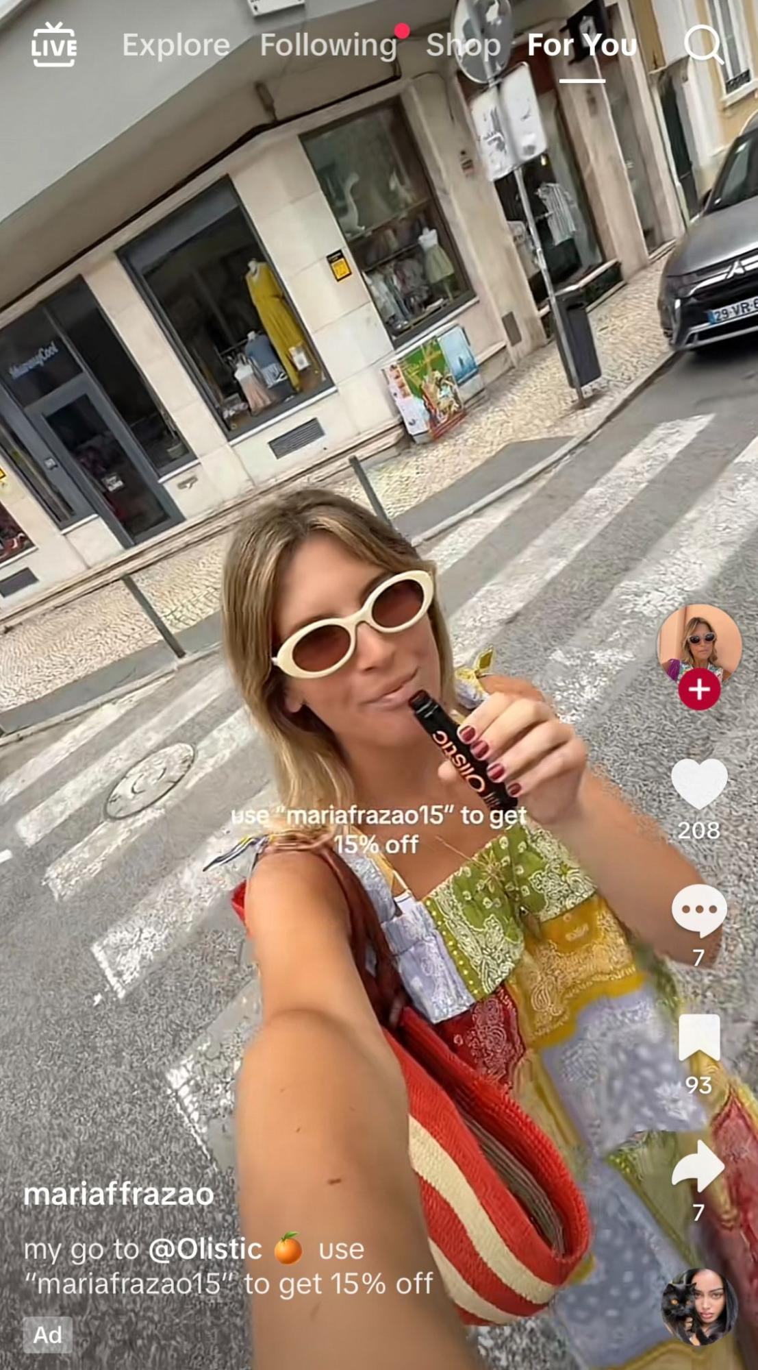 TikTok'ta bir Spark Ad örneği