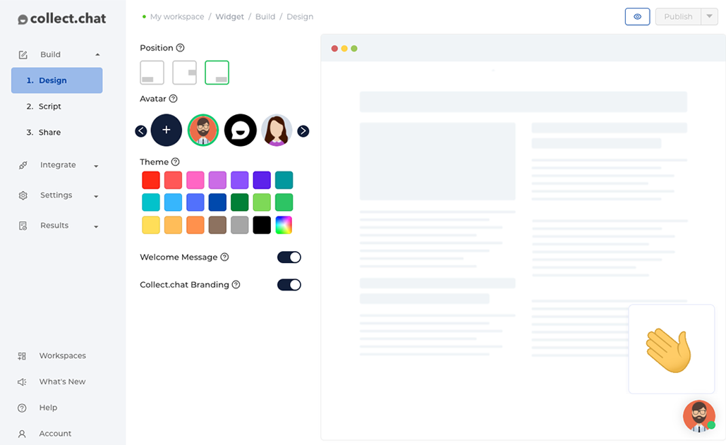 chat plugin design page