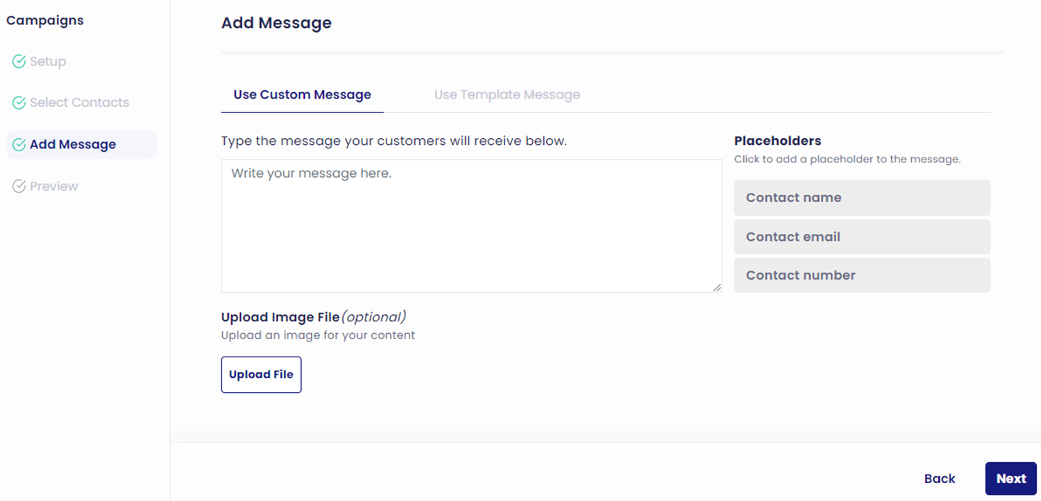 Создание личного сообщения для рассылки. Источник: NovoChat