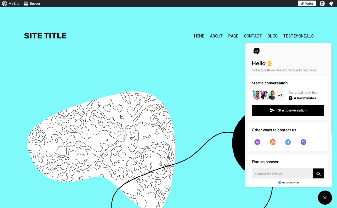  live chat widget on a WordPress website