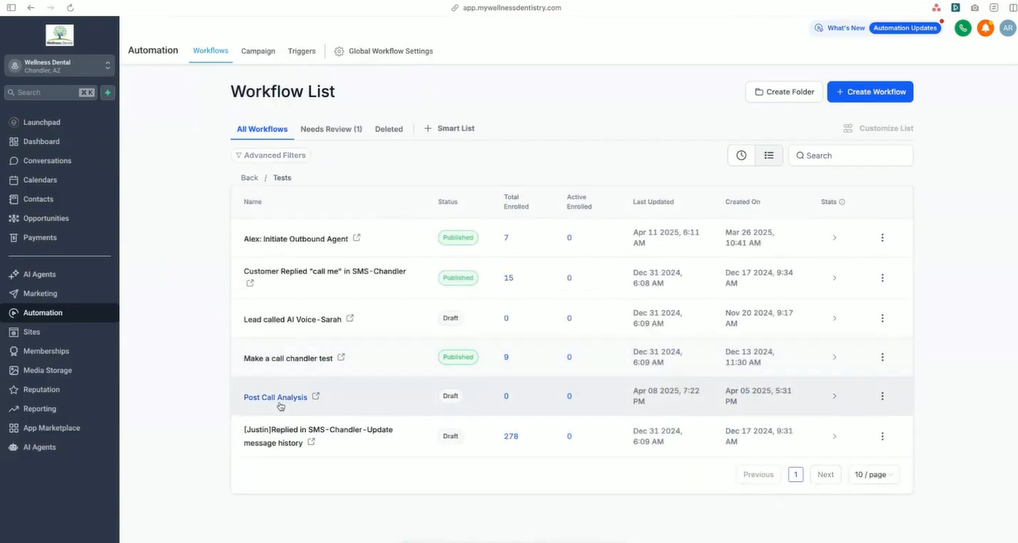 Interfaz de Retell integrada con IA conversacional
