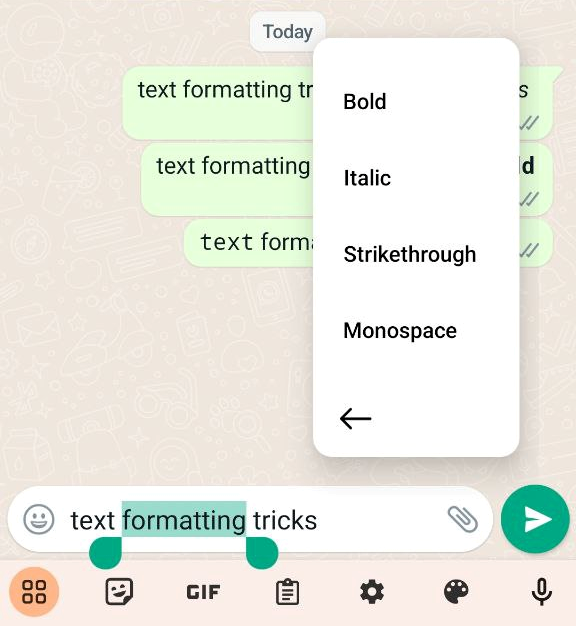 Utiliser les raccourcis WhatsApp pour formater du texte