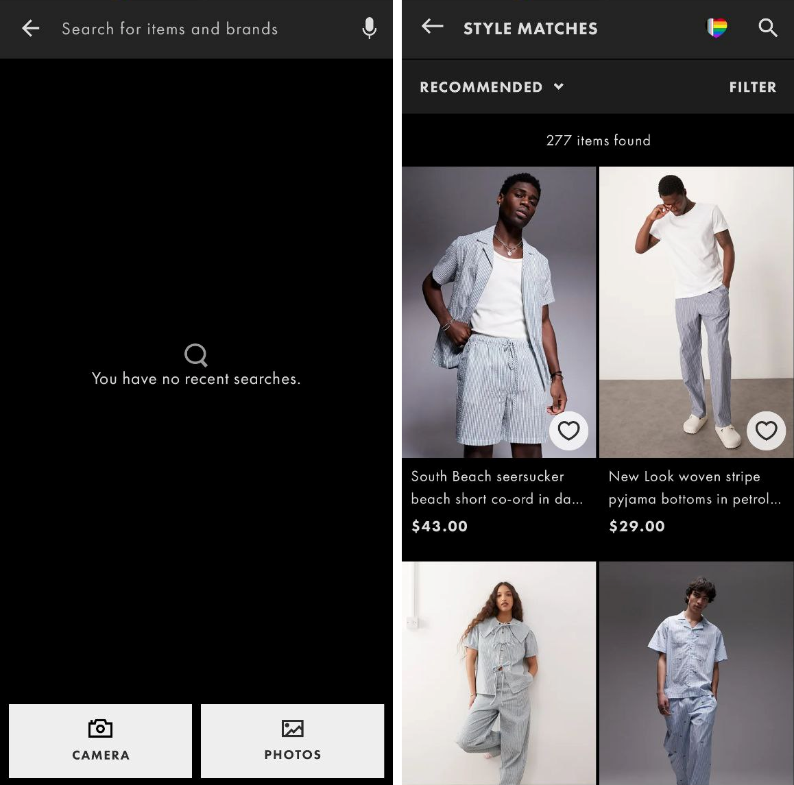 ricerca visiva di ASOS 