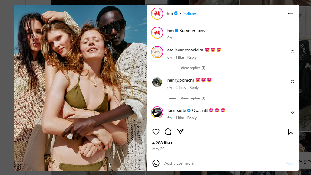 H&M lanzó una gran campaña utilizando IA y la aprobación de sus modelos