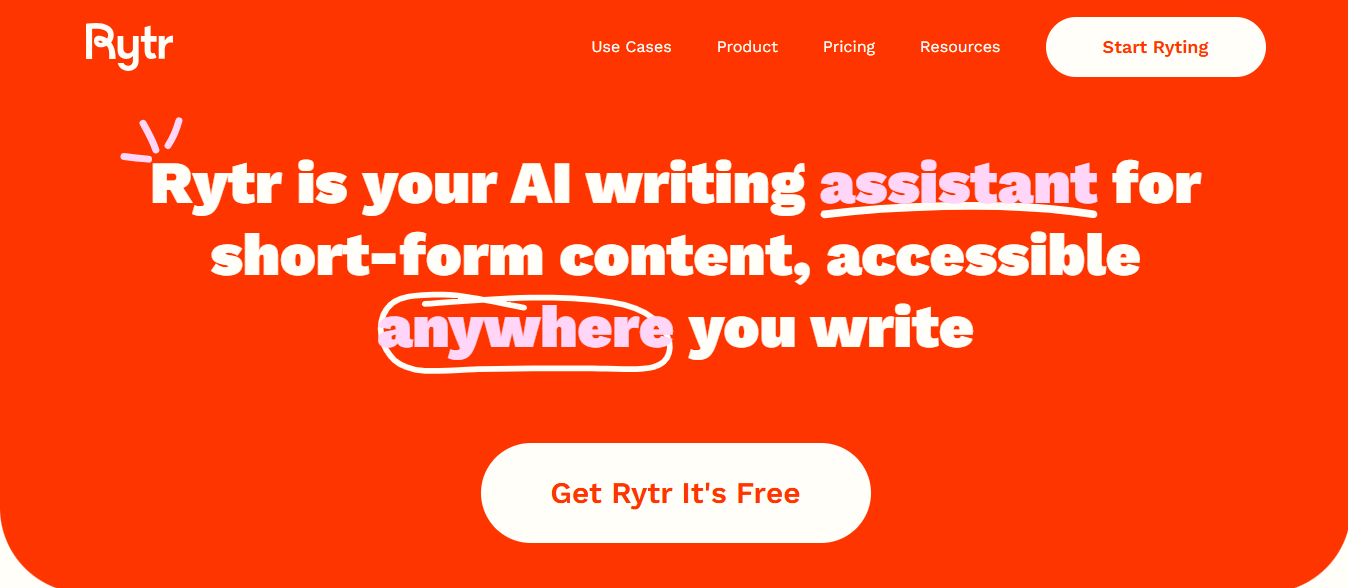 Rytr permite la redacción de contenido con IA