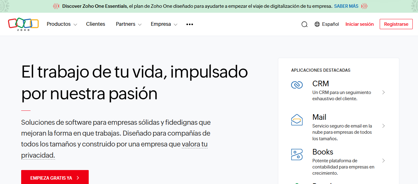 Plataforma Zoho impulsada con IA para negocios