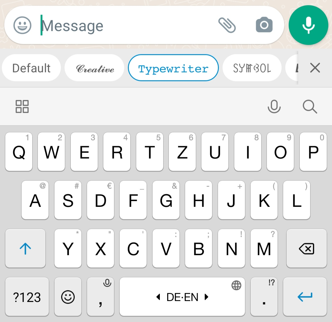 Options de formatage du clavier Emoji dans WhatsApp