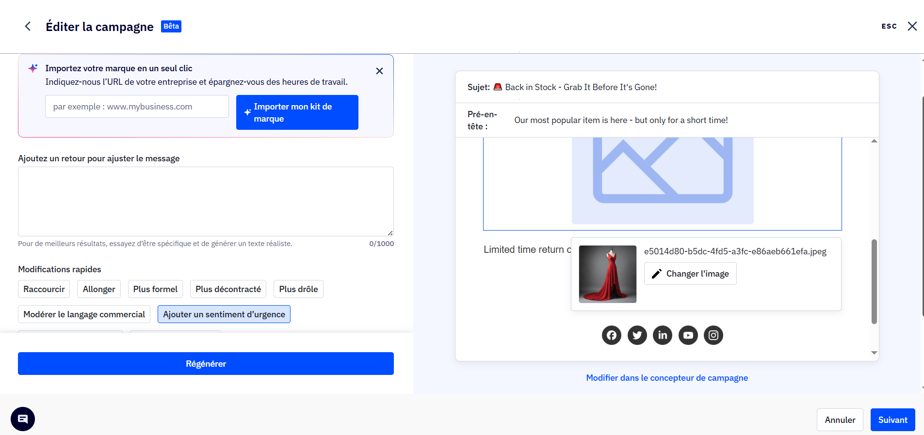 Création d'un email de masse à l’aide d’AI dans ActiveCampaign