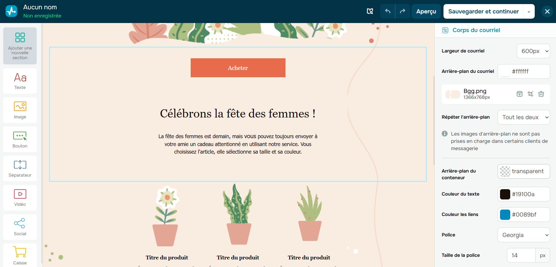 Modification d’un modèle d'email de masse dans SendPulse