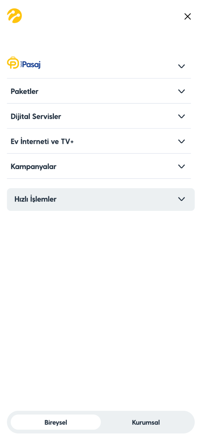 Mobil uyumlu bir web sitesi gezinme örneği