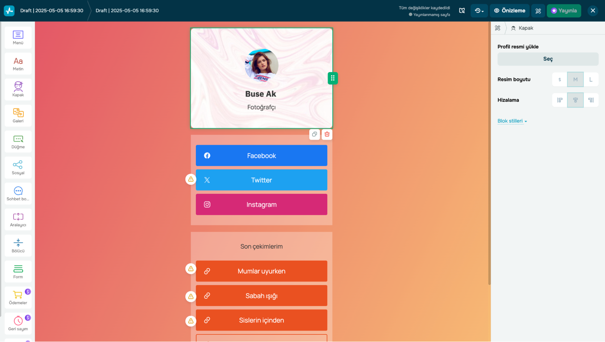 SendPulse'ta bir web sitesini düzenleme