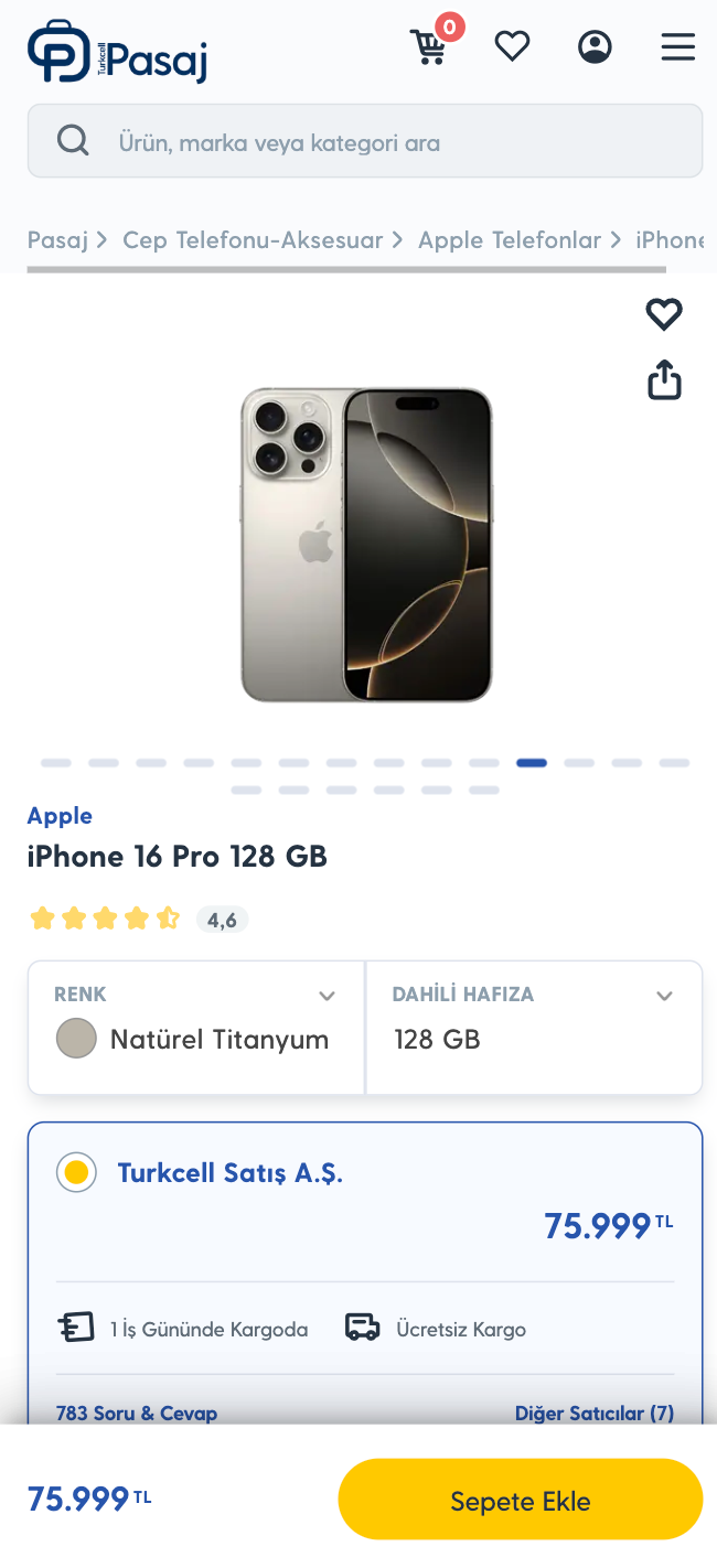 Mobil web sitesi tasarımında boş alan kullanımı