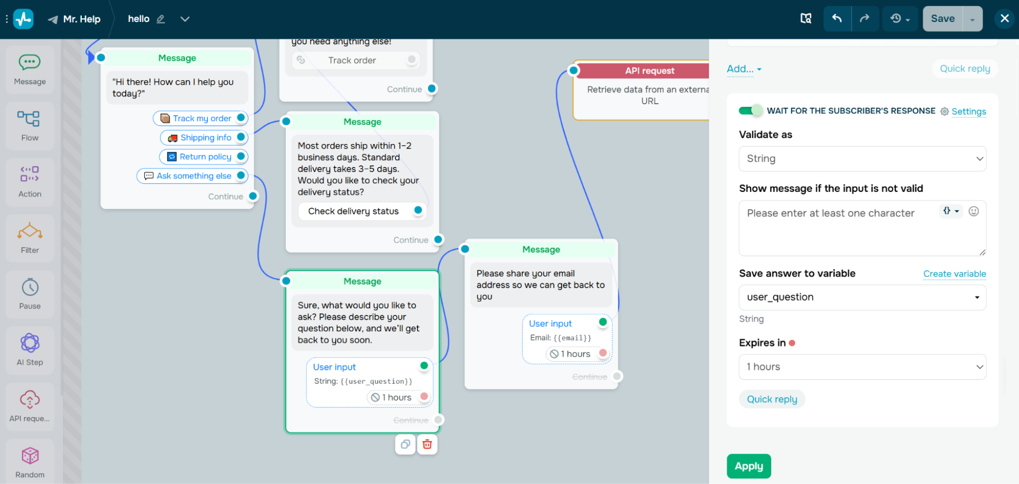element to collect information