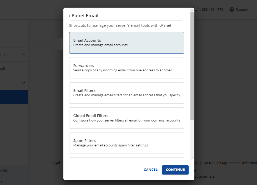 cpanel email in bluehost