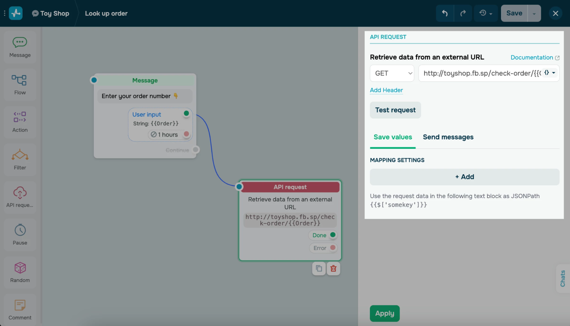 “API Request” block