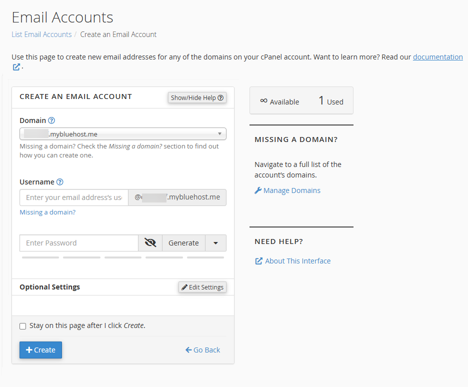 Account details 