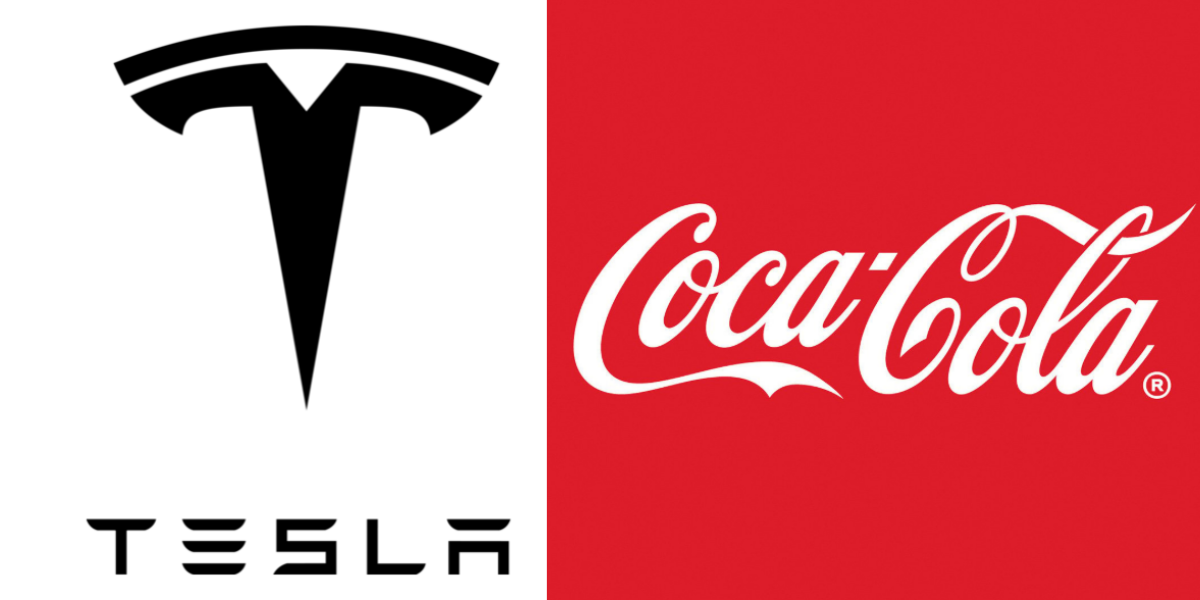 Ejemplo demostrativo de las diferencias entre las letras de Tesla y Coca-Cola