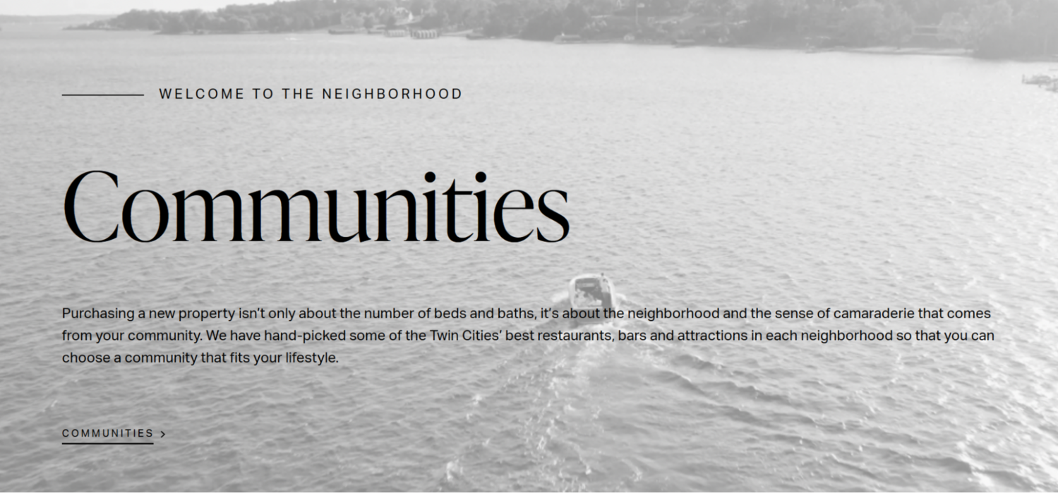 “Communities” section 