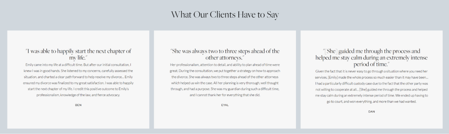 Social proof on website