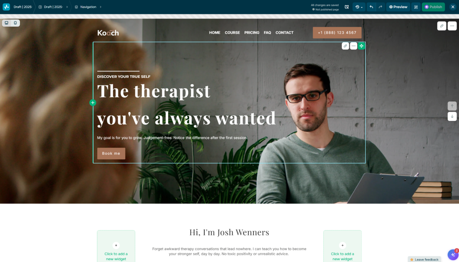 Editing a personal website 