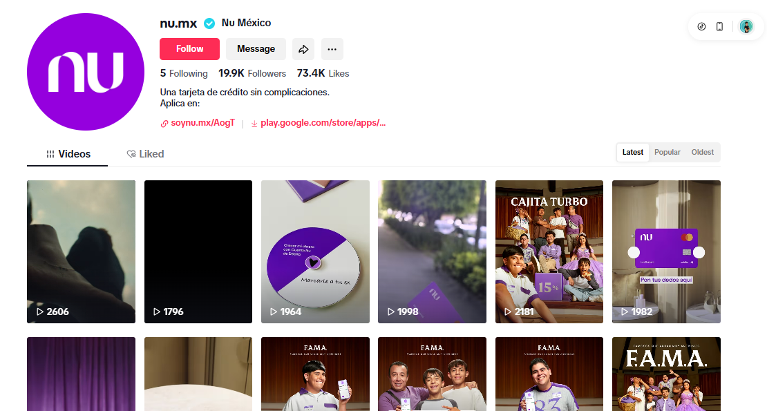 TikTok de Nu México se mantiene fiel a su esencia de marca en todos los canales