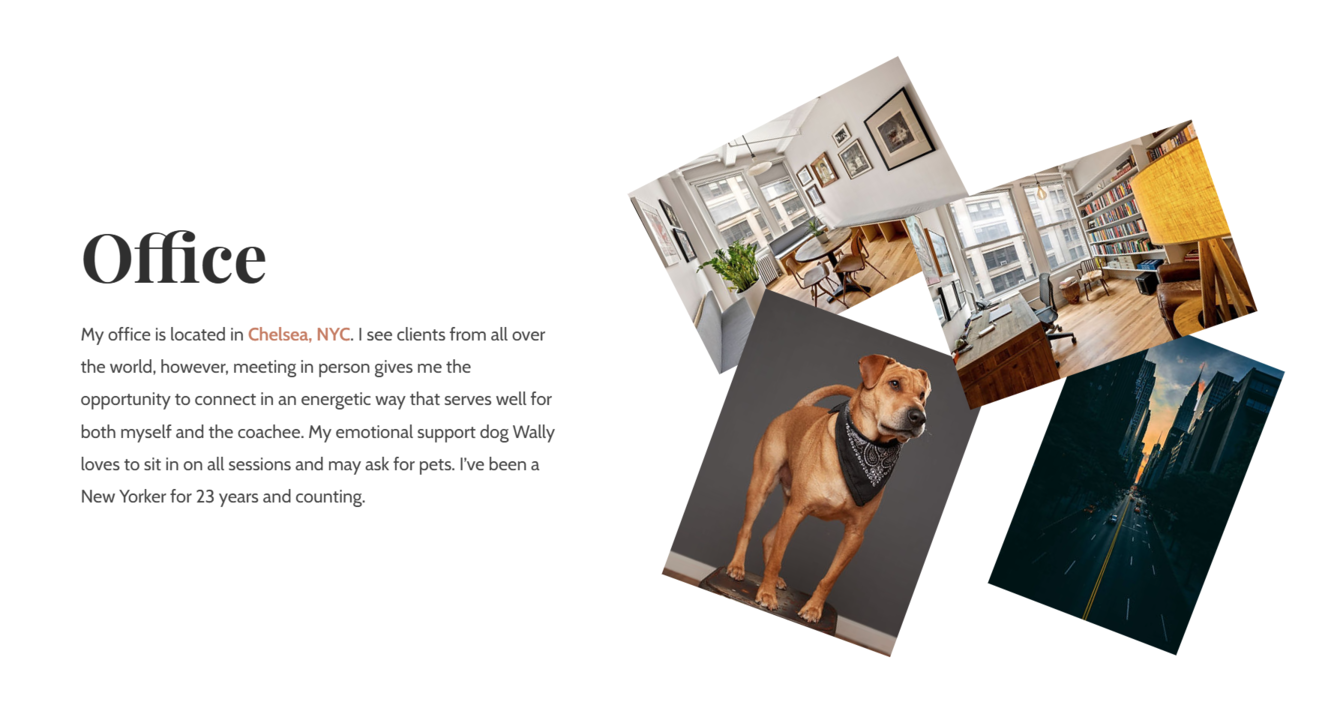 personal website copy example